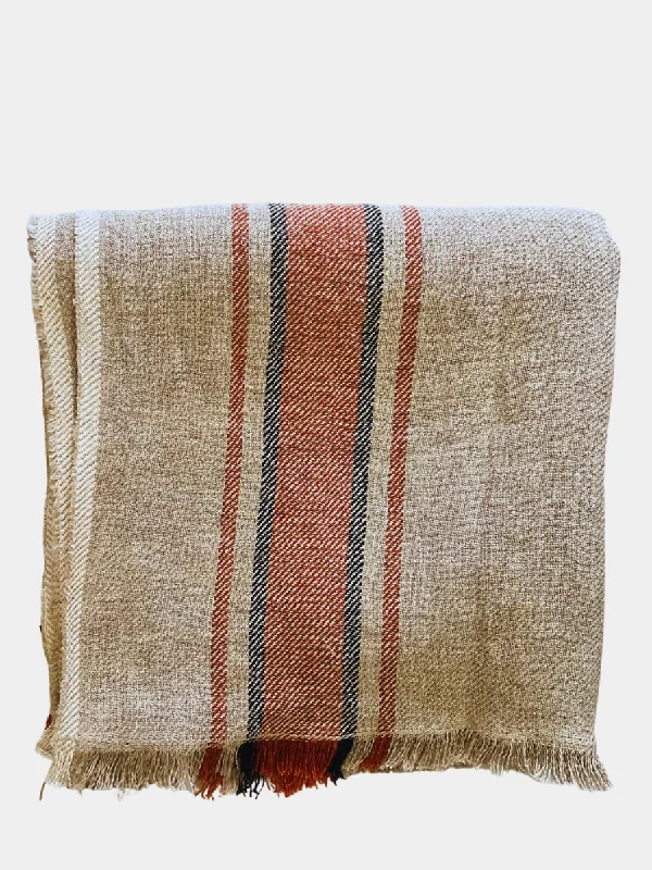 Online Exclusive Sonora Linen Throw -Brick