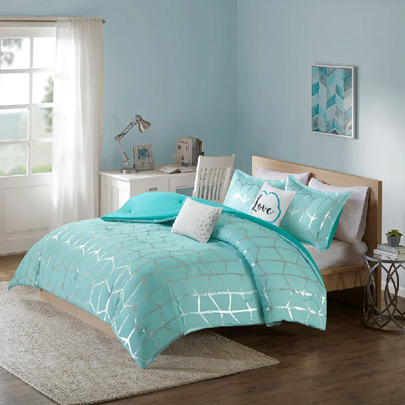 Steals and Deals Streamdale Raina Metallic Printed Comforter Set