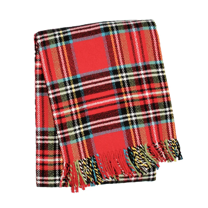 Midnight Madness Tartan Plaid Throw, Red