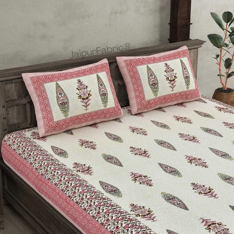The Best Time To Shop Is Now The Folklore Pink Pure Cotton Double Bedsheet