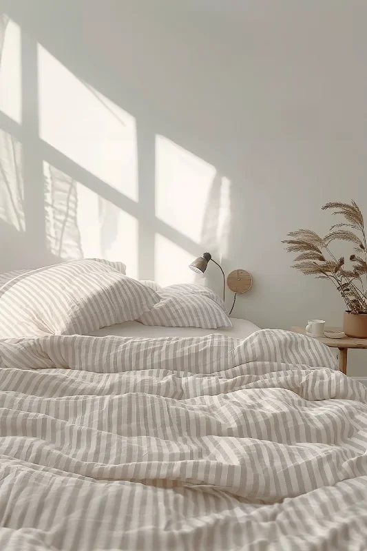 Flash Deals Thin beige stripe duvet cover
