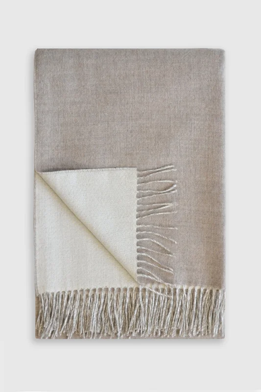 YEAR-End Sale Quebec Double-Sided Baby Alpaca Throw