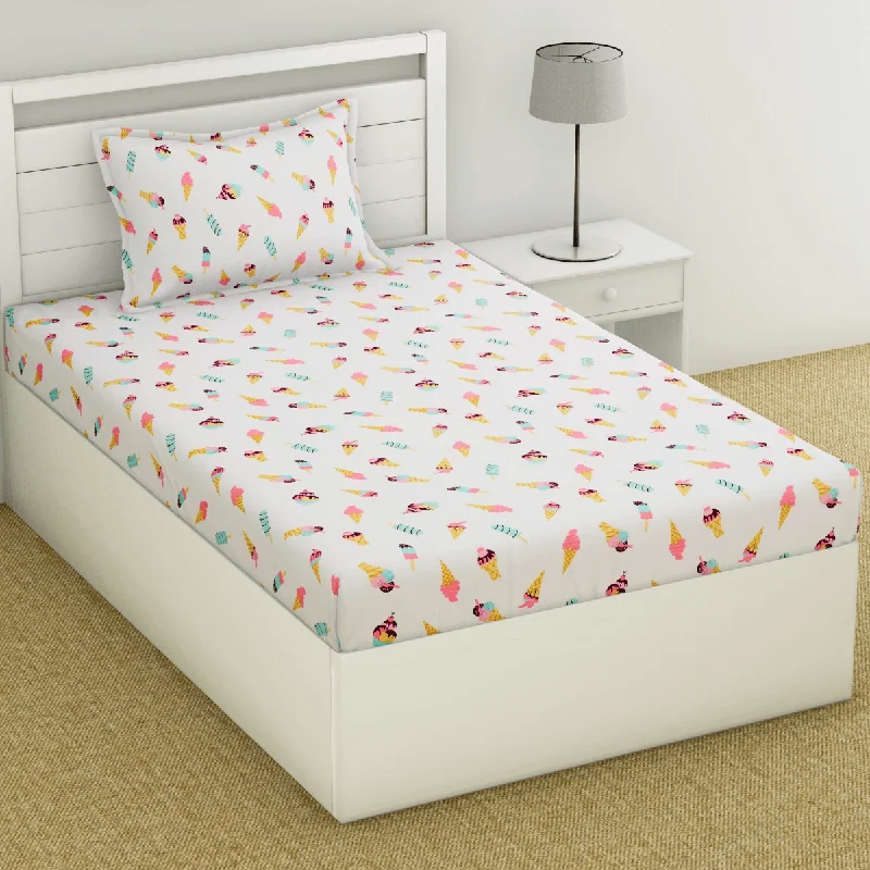Don’t Miss Out Trendy Prints Single Bedsheet for Kids, Popsicles