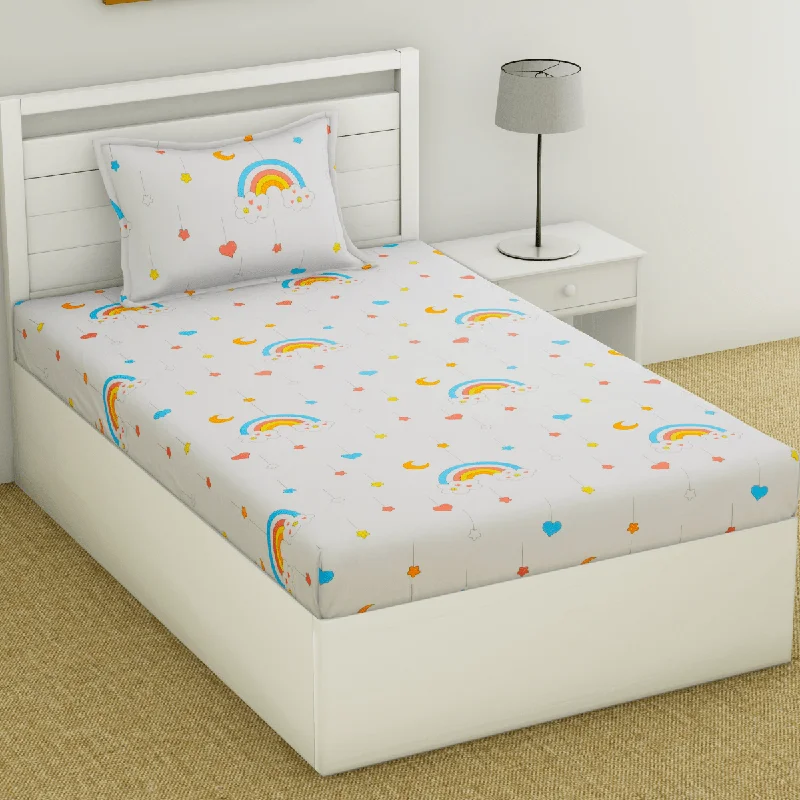 Last Chance Trendy Prints Single Bedsheet for Kids, Unicorn Love