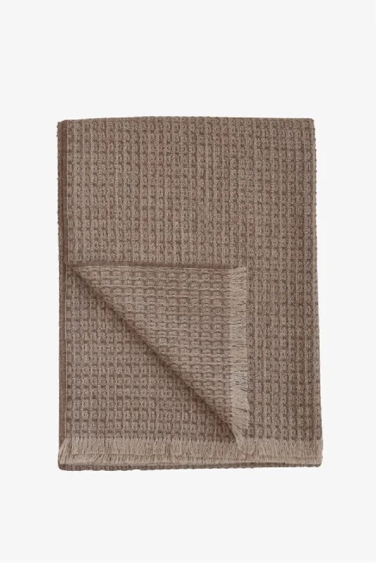 Stock Up On Your Favorites While It Lasts Victoria Baby Alpaca Throw Taupe Oatmeal with Eyelash Fringes