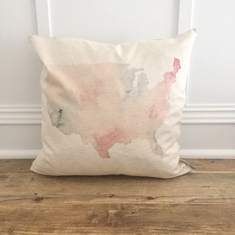 Weekend Discounts to Snag Watercolor USA Map Pillow Cover