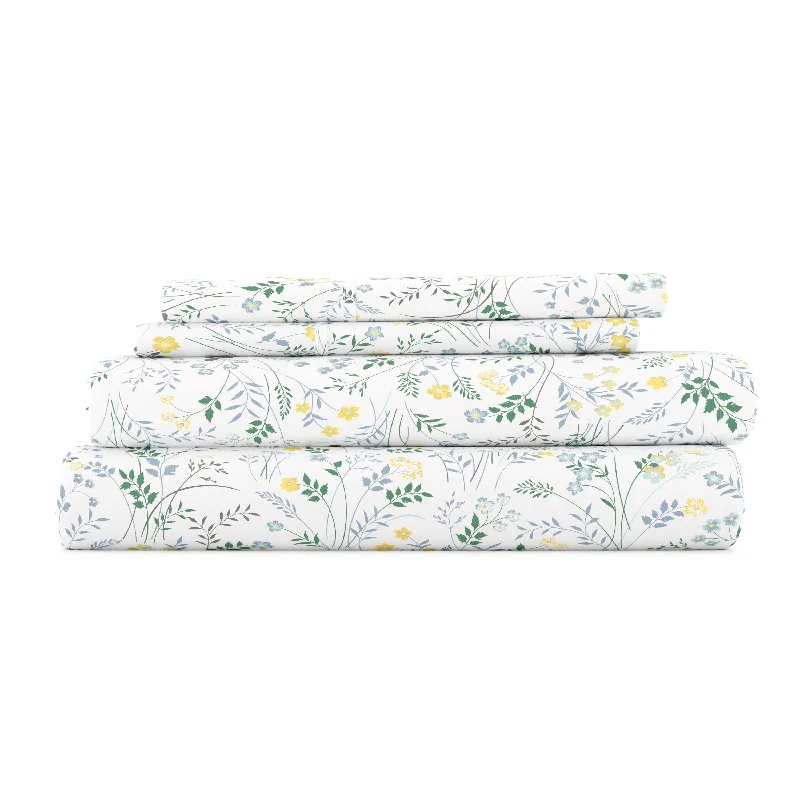 Exclusive Deal Wildflower Pattern 4-Piece Sheet Set