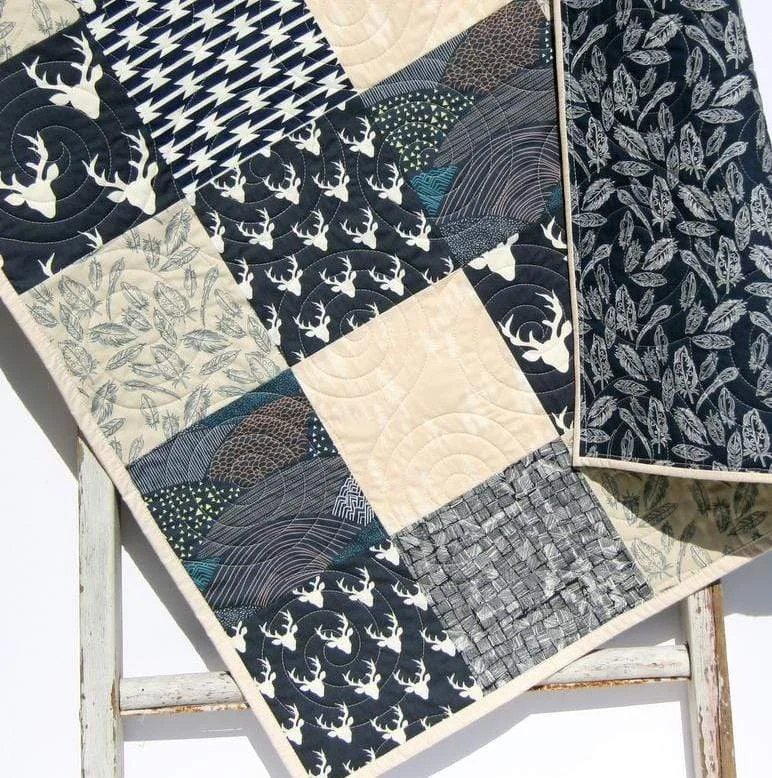 Doorbuster Deal Woodland Boy Navy Blue Nursery, Deer Buck Baby Blanket, Cream Boy Bedding Doorbuster Deal Woodland Boy Navy Blue Nursery, Deer Buck Baby Blanket, Cream Boy Bedding